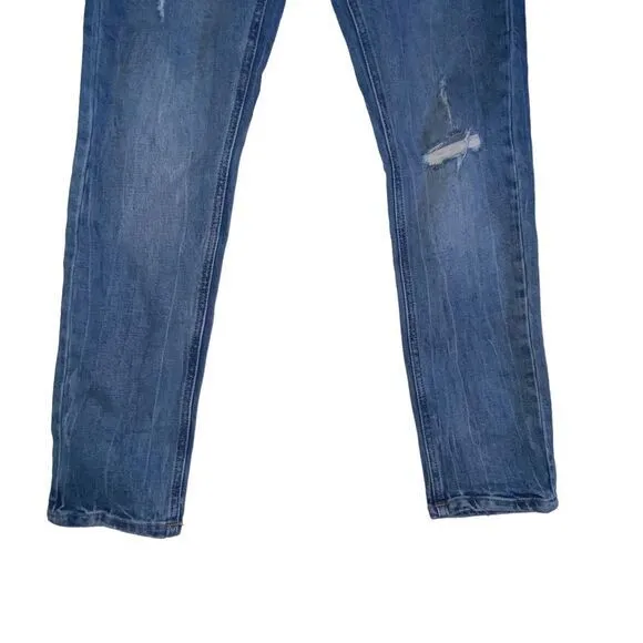 Dear John NWT Woman's Valley Blue Mid Rise Skinny Distressed Denim Jeans Size 26