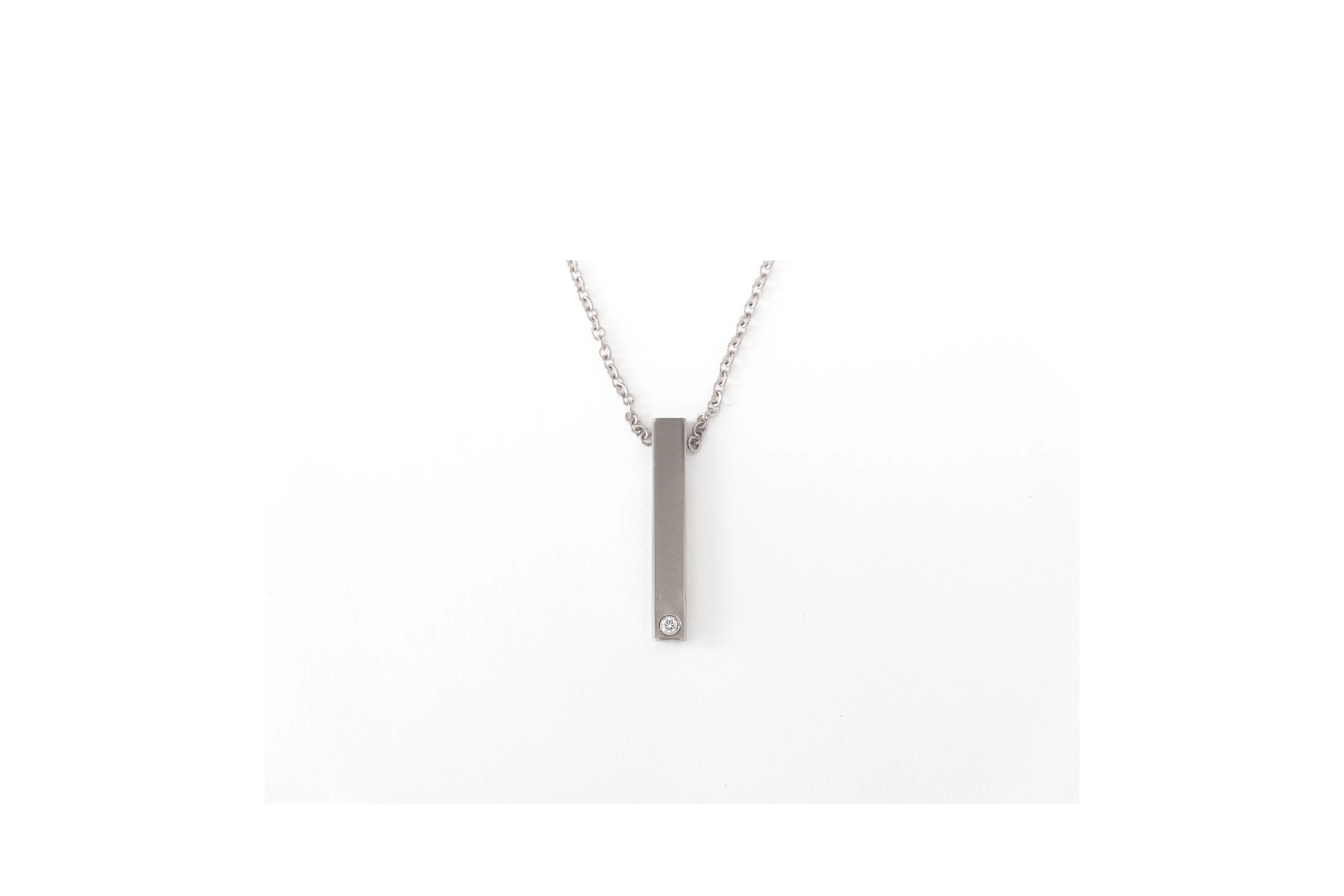 Defining Lines Single Bar One Diamond Pendant