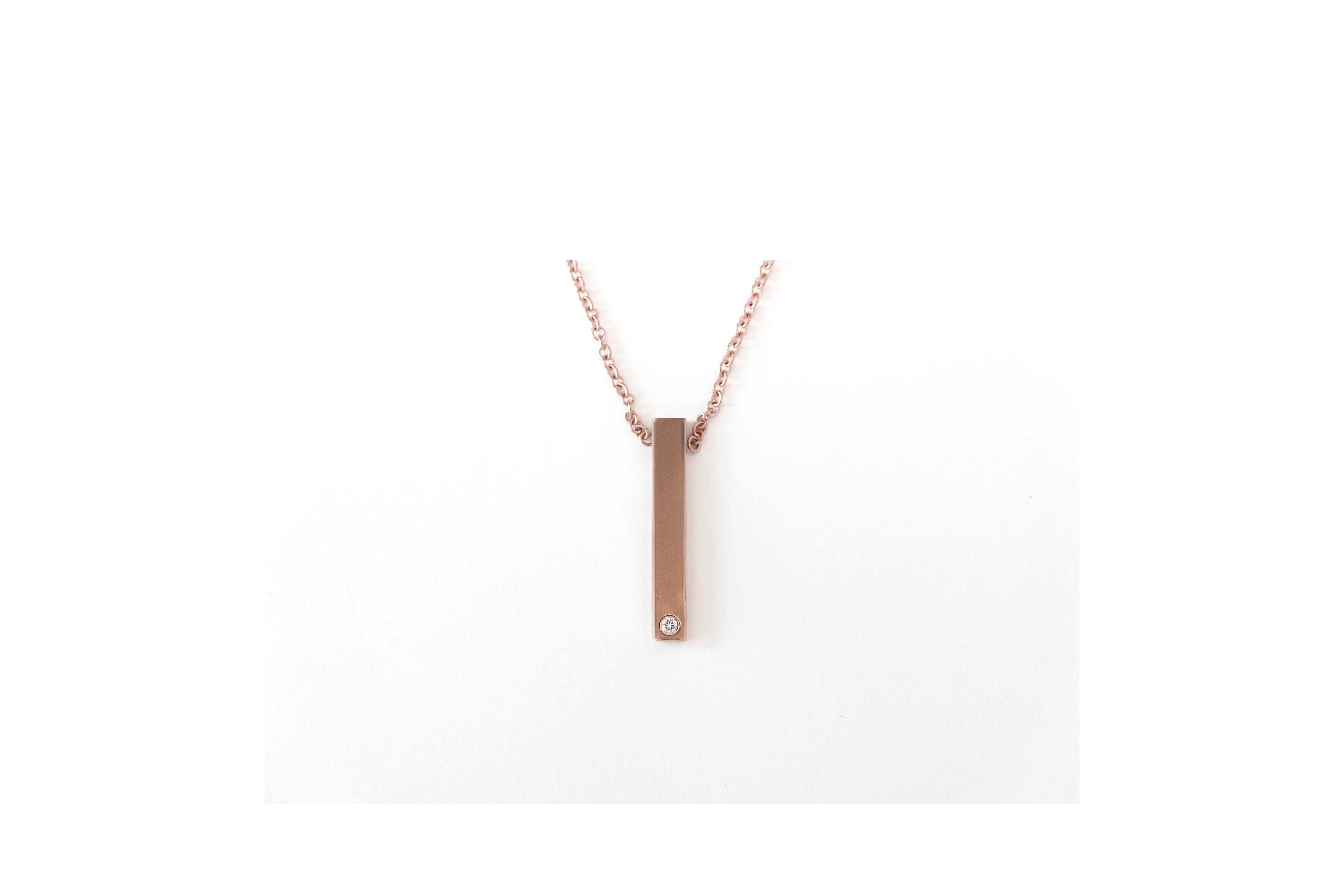 Defining Lines Single Bar One Diamond Pendant