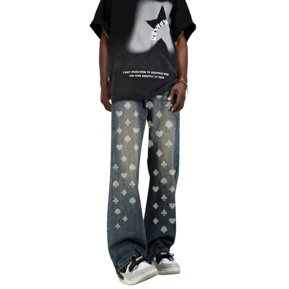 DF |Full Print Poker Art Jeans