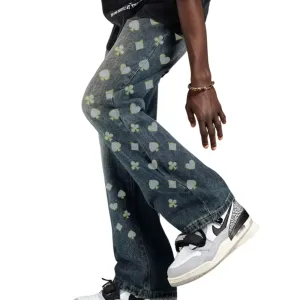 DF |Full Print Poker Art Jeans