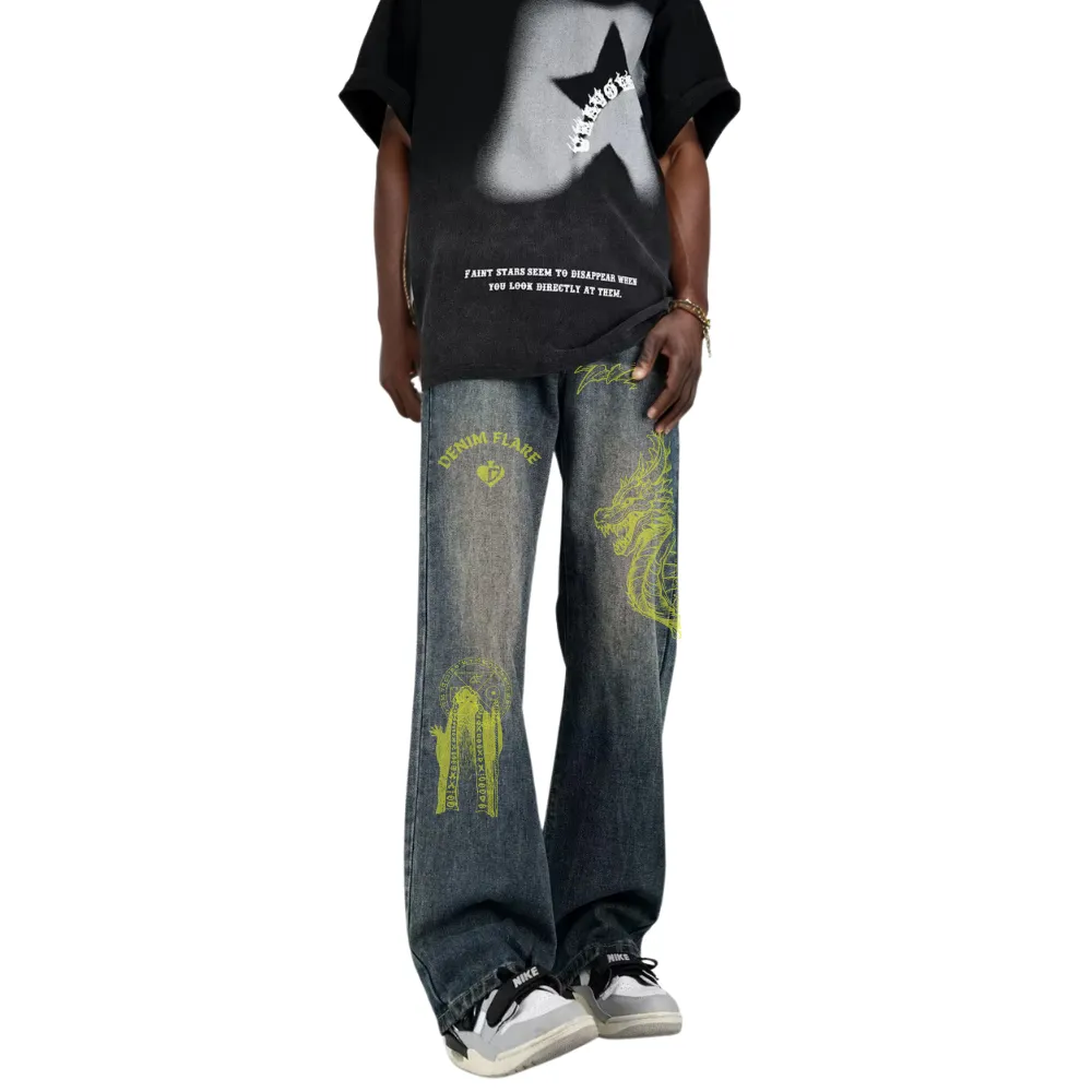 DF |Portrait Print Jeans