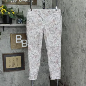 DG2 Womens Reversible Twill Pull-On Skinny Jean 716772 Gray Floral L
