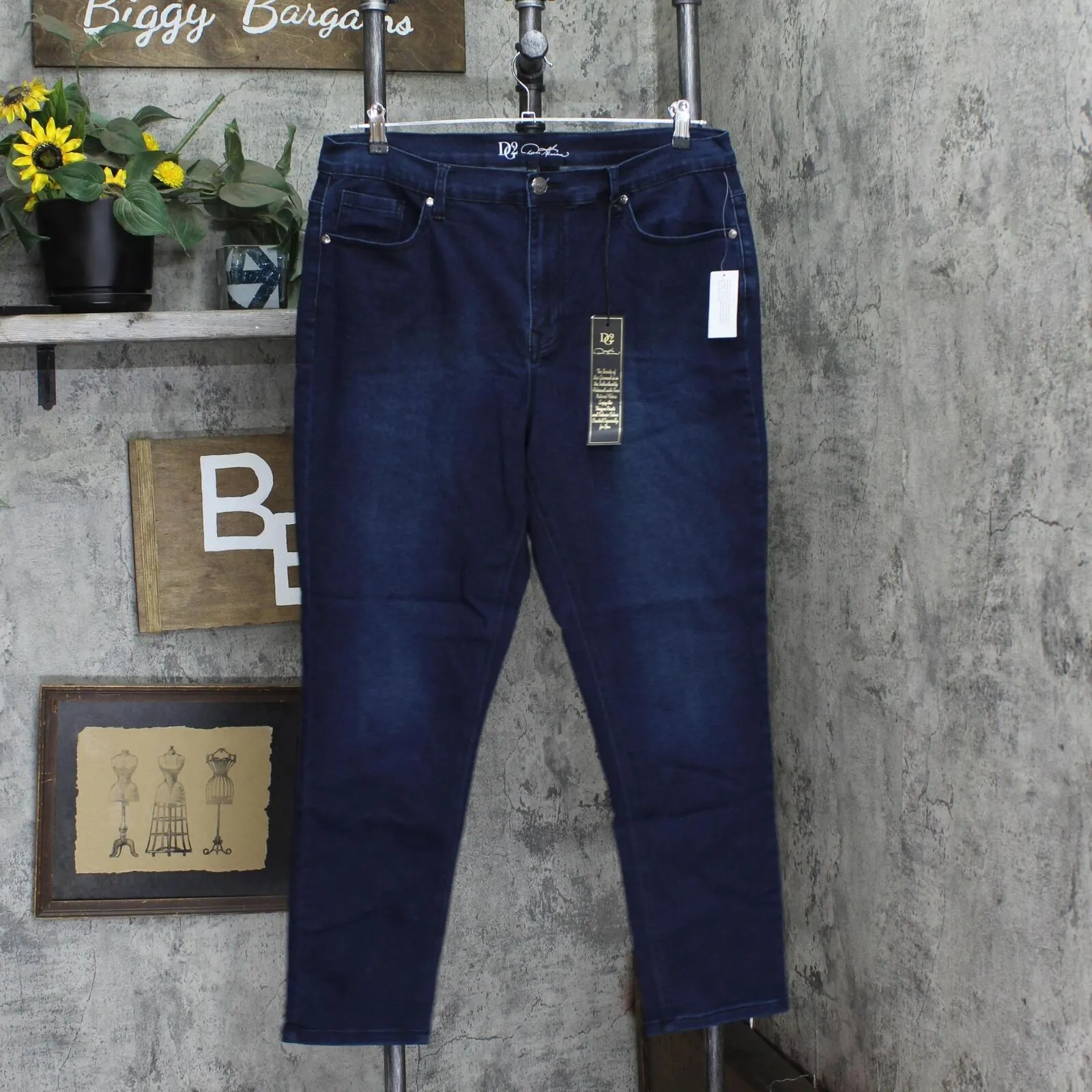 Dg2 Womens Virtual Stretch Skinny Jean 676814 Indigo Blue 16W