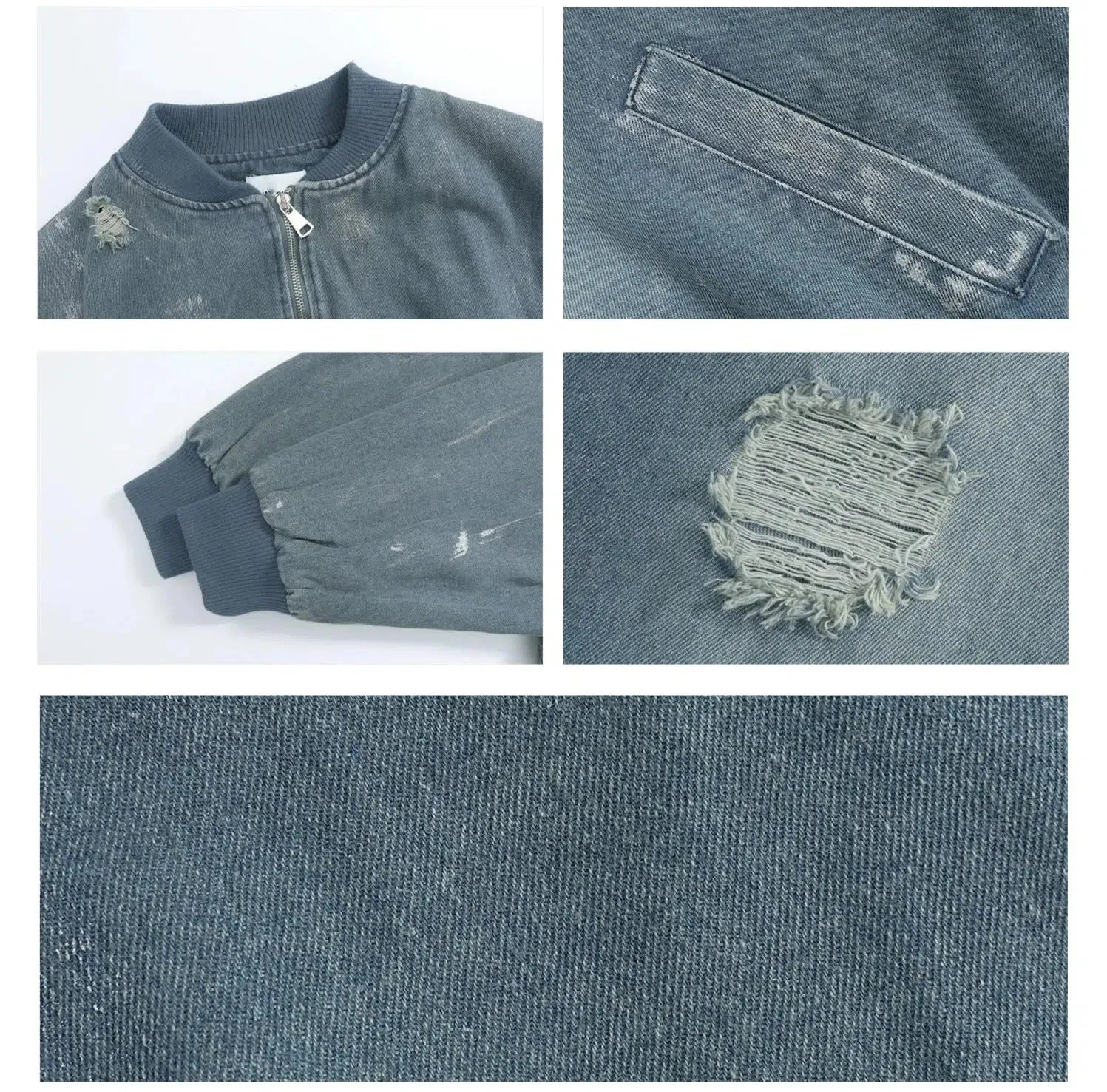 Distressed Denim Jacket Pants Set