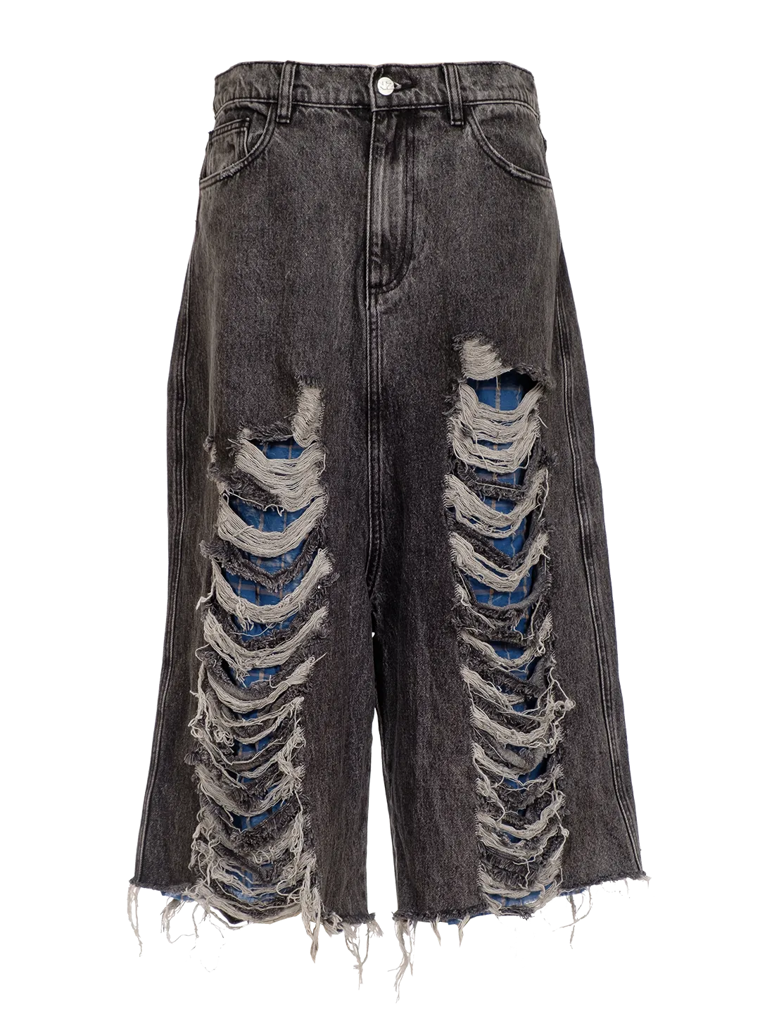 DISTRESSED DENIM SHORTS