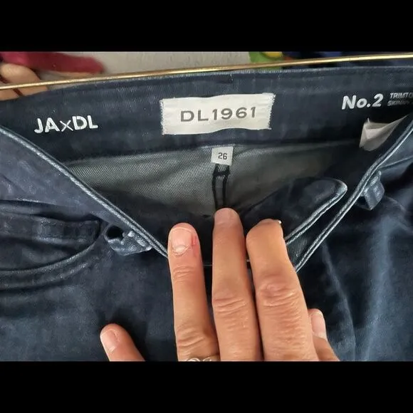 DL1961 dark skinny jeans JA x DL raw hem 26