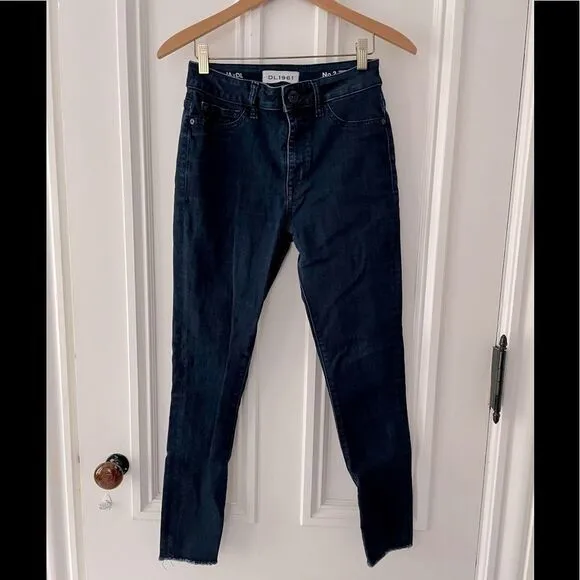 DL1961 dark skinny jeans JA x DL raw hem 26