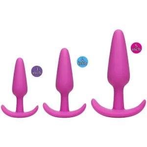 Doc Johnson Silicone Pink 3-piece Butt Plug Trainer Set