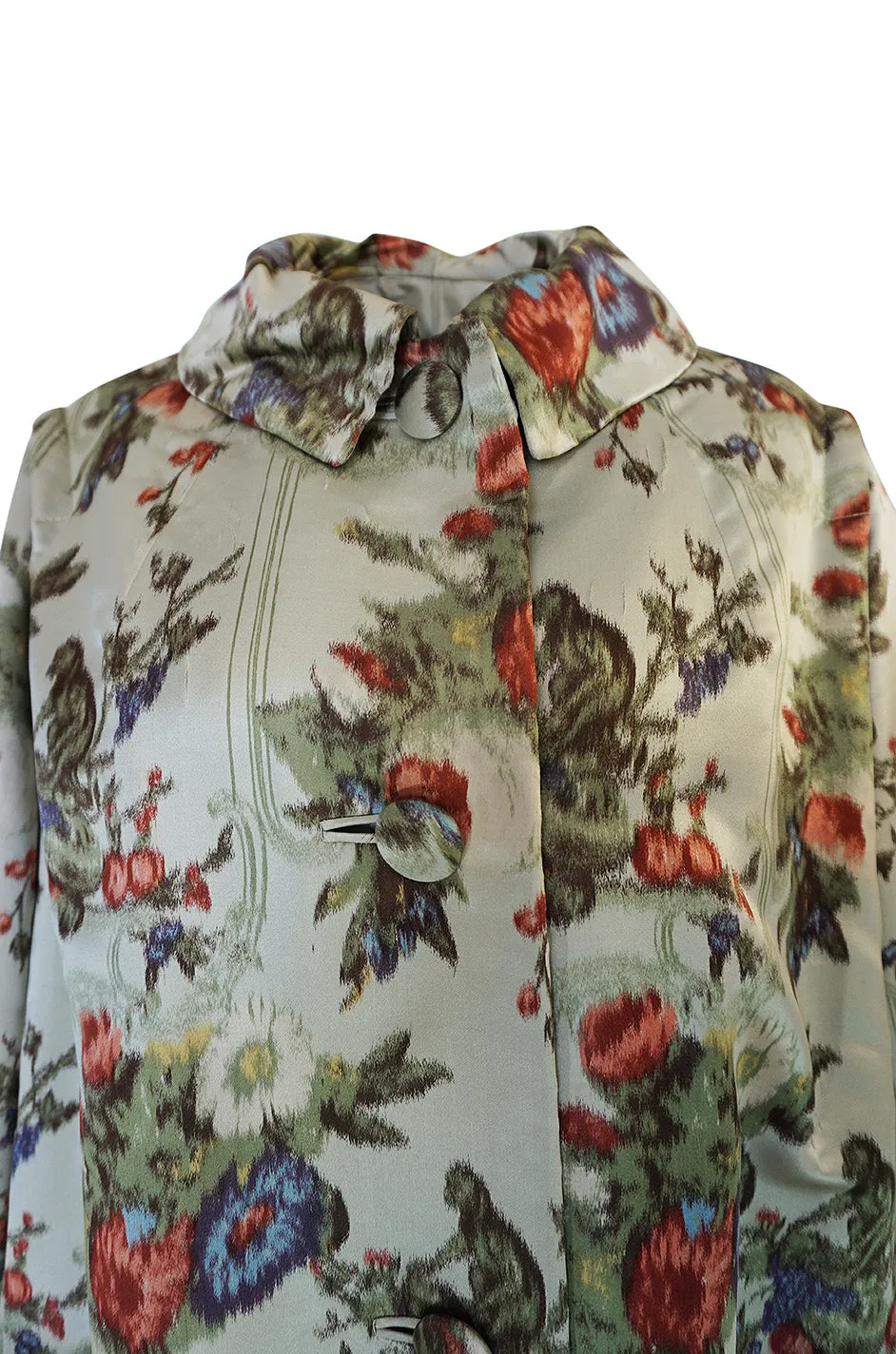 Documented 1957 Christian Dior Haute Couture Silk Monkey Print Coat