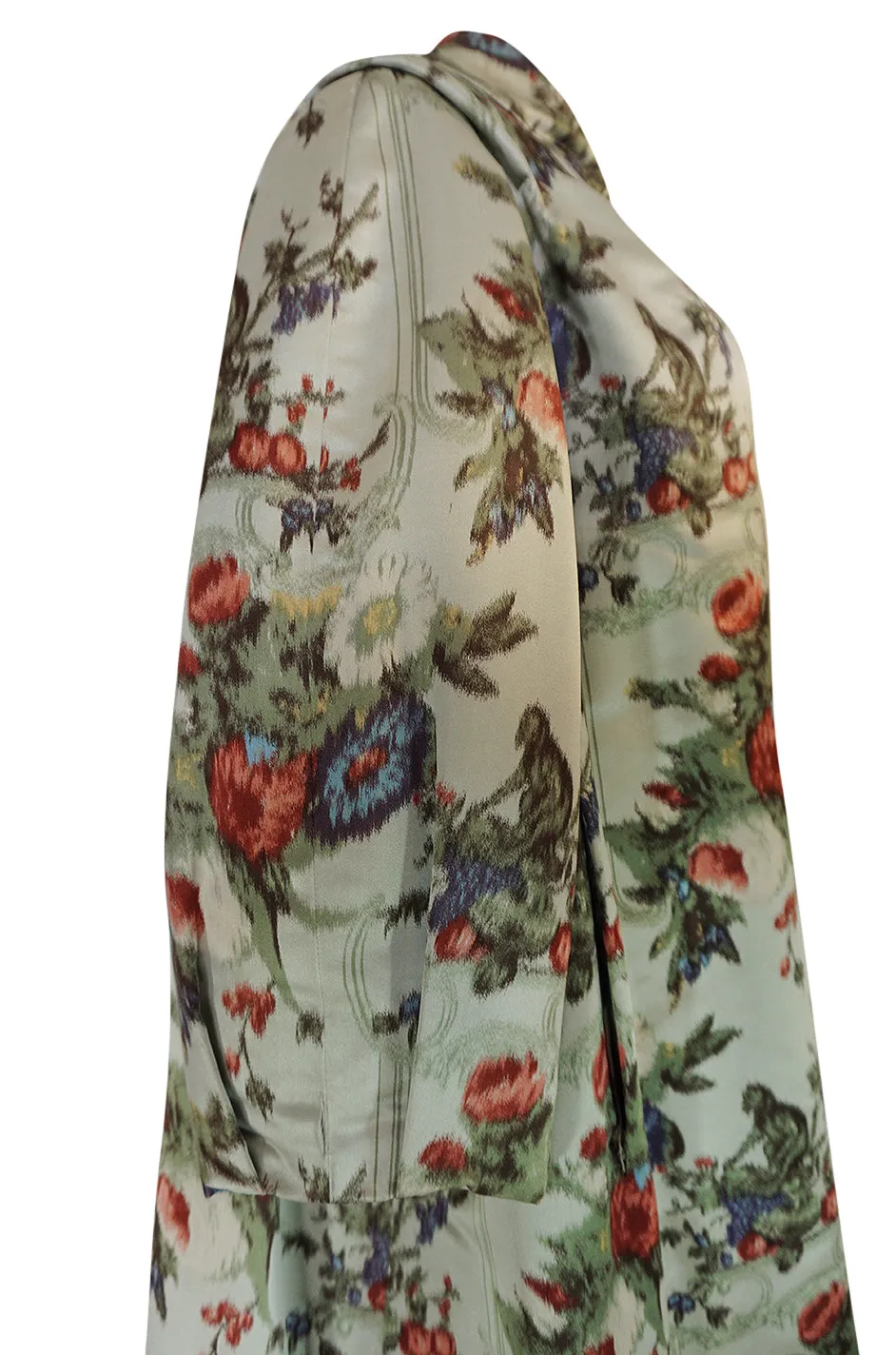 Documented 1957 Christian Dior Haute Couture Silk Monkey Print Coat