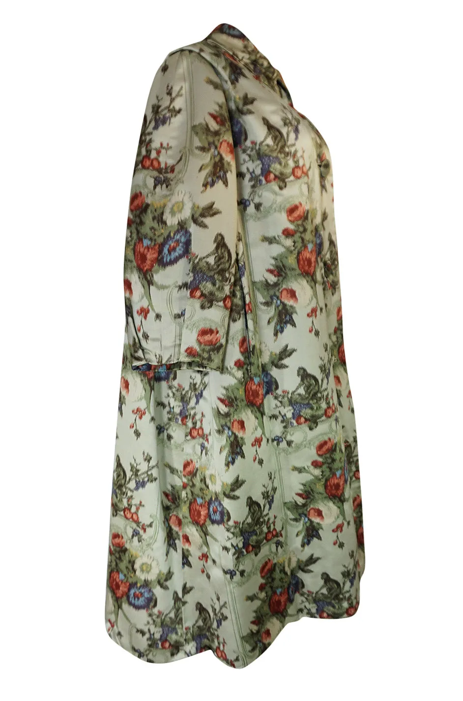Documented 1957 Christian Dior Haute Couture Silk Monkey Print Coat