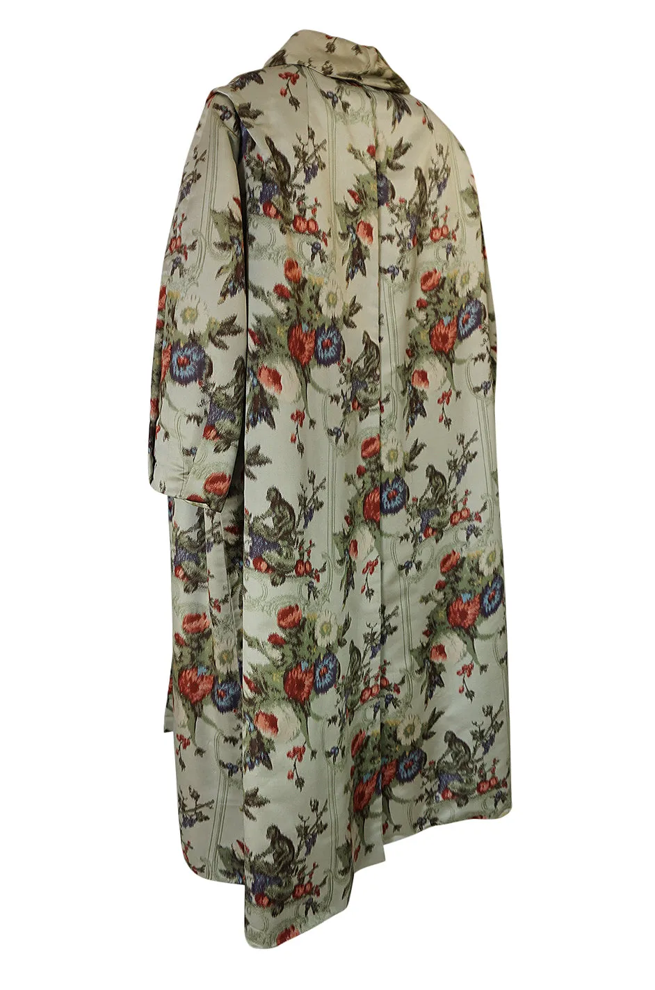 Documented 1957 Christian Dior Haute Couture Silk Monkey Print Coat