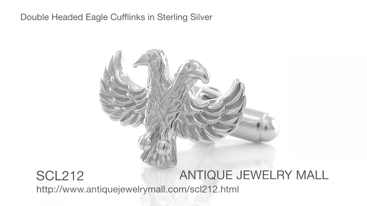 Double Headed Eagle Cufflinks in Sterling Silver