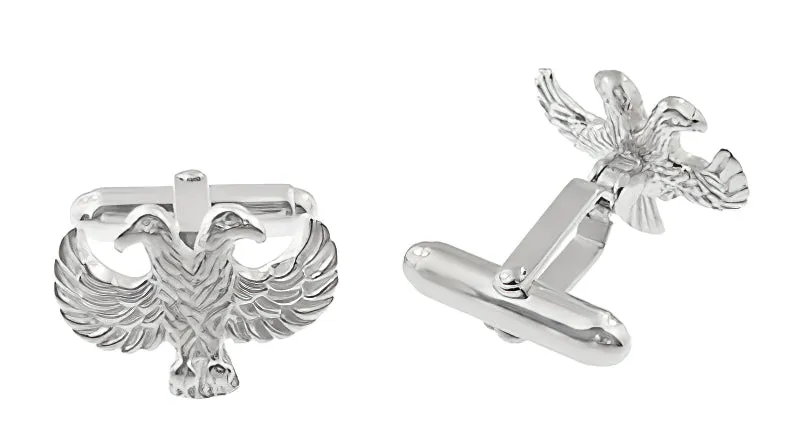Double Headed Eagle Cufflinks in Sterling Silver