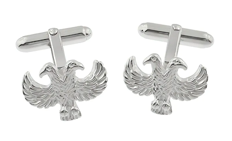 Double Headed Eagle Cufflinks in Sterling Silver