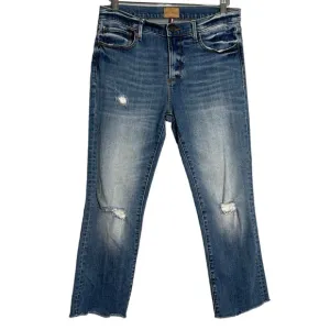 Driftwood Candace Cropped Distressed Raw Hem Jeans
