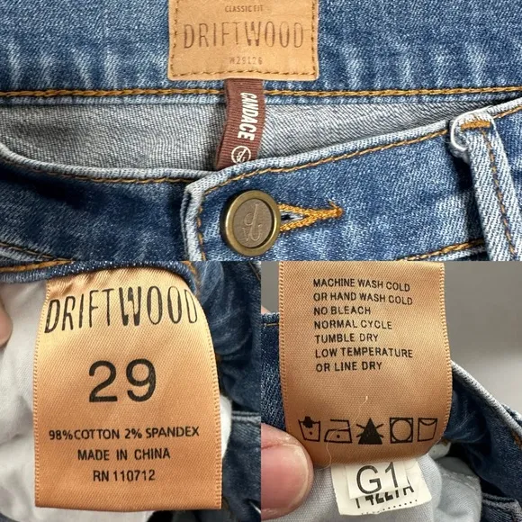 Driftwood Candace Cropped Distressed Raw Hem Jeans