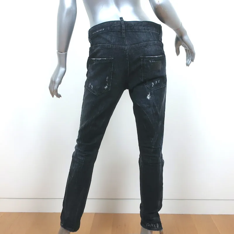 Dsquared2 Distressed Jeans Black Stretch Denim Size 38
