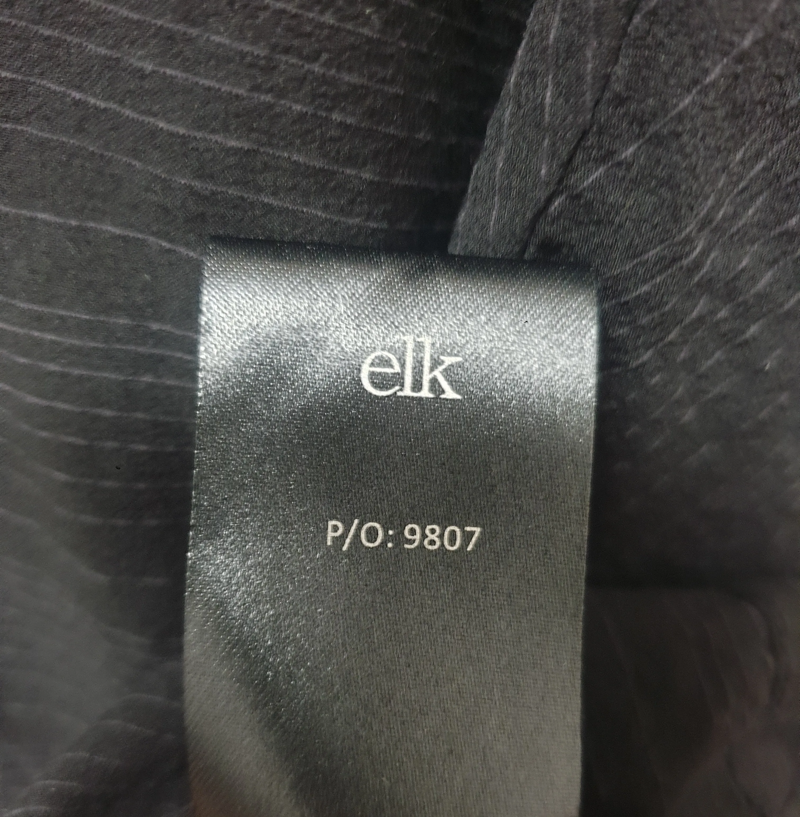 Elk black semi-sheer majority silk top with subtle horizontal stripes size XS, best fits size 6