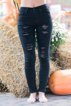 Emberly High Rise KanCan Black Distressed Jeans