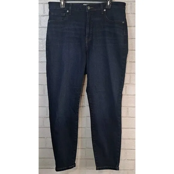 Everlane Curvy High Rise Skinny Jeans Women's Size 34 Dark Wash Denim Stretch