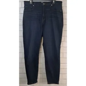 Everlane Curvy High Rise Skinny Jeans Women's Size 34 Dark Wash Denim Stretch