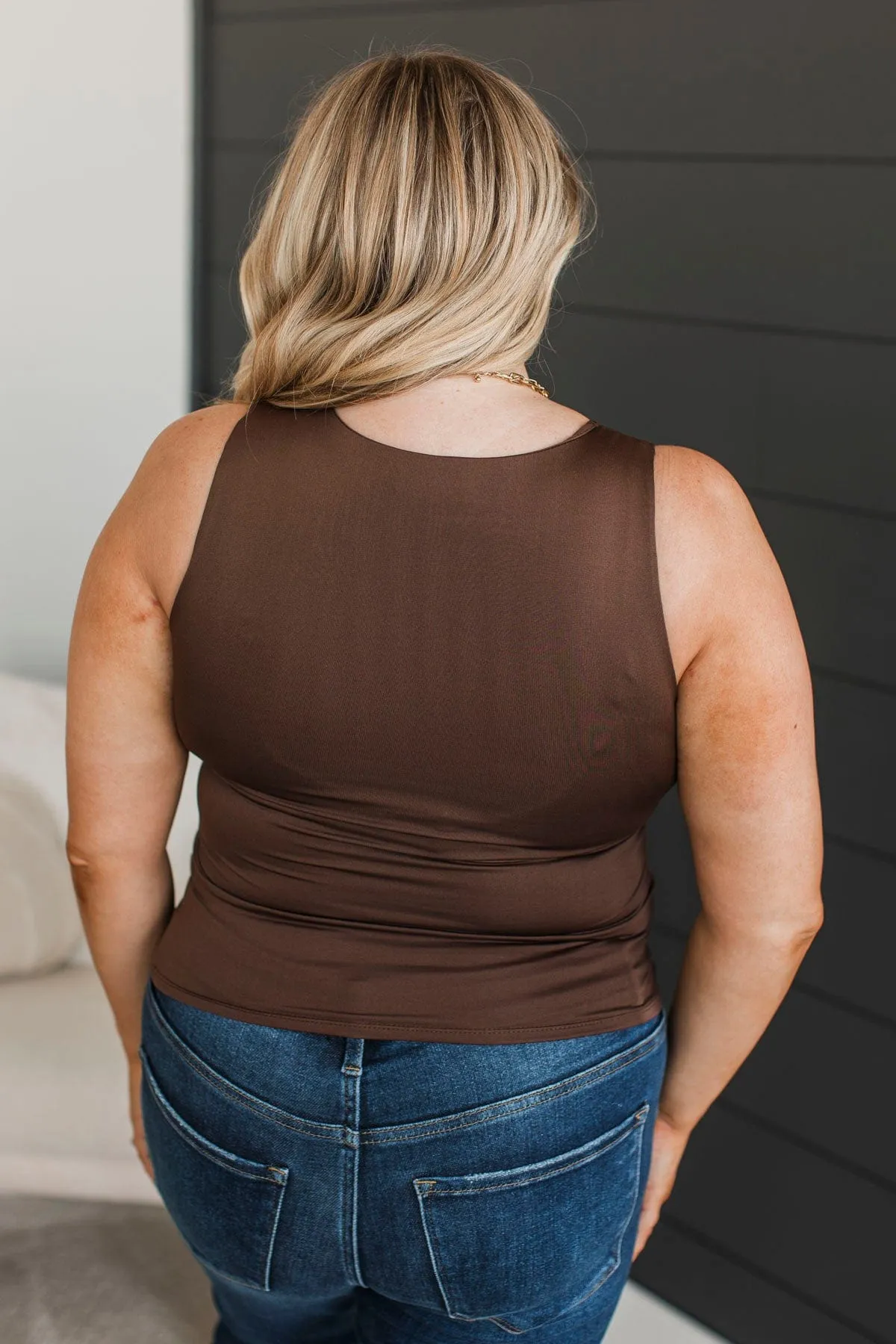 Everything Changes Tank Top- Dark Brown