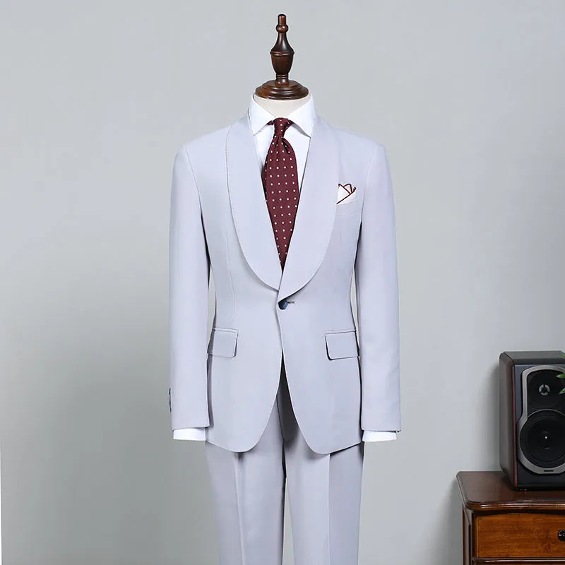 Fashion Blue Two-pieces Bespoke Wedding Suit For Grooms