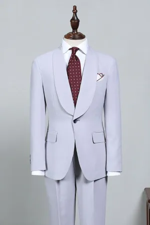 Fashion Blue Two-pieces Bespoke Wedding Suit For Grooms