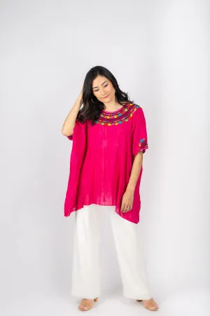 Fauna Huipil in Hot Pink