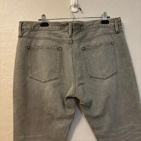 Frame Le Garçon Crop Monsoon Rips Gray Mid Rise Distressed Denim Jeans Size 30
