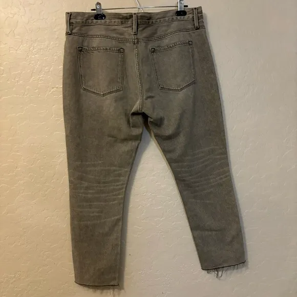 Frame Le Garçon Crop Monsoon Rips Gray Mid Rise Distressed Denim Jeans Size 30