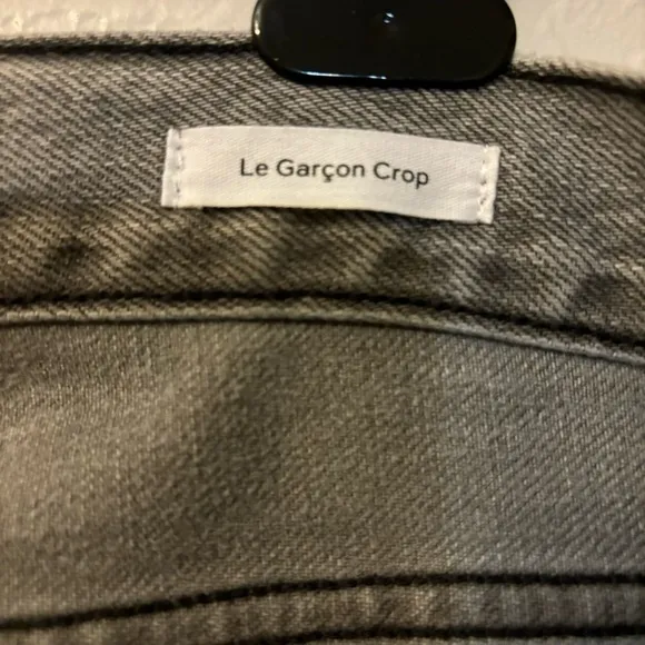 Frame Le Garçon Crop Monsoon Rips Gray Mid Rise Distressed Denim Jeans Size 30