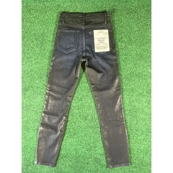 FRAME LE HIGH Skinny Crop High-Rise Black Jegging‎ Jeans Womens Sz 24