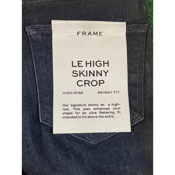 FRAME LE HIGH Skinny Crop High-Rise Black Jegging‎ Jeans Womens Sz 24