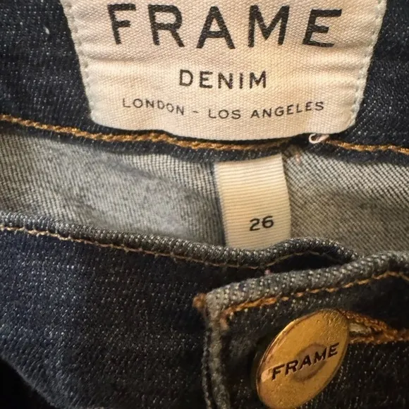 FRAME Le Skinny de Jeanne Skinny Jeans Distressed Cuffs Size 26
