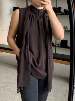 FRAME silk bow blouse