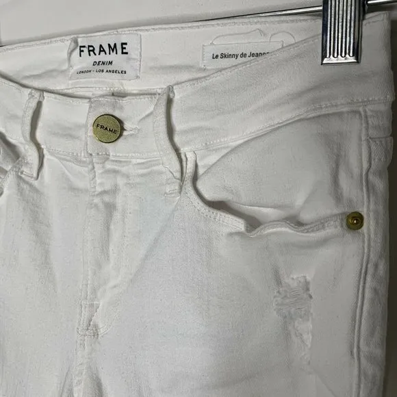 Frame Women Denim‎ Jeans Size 27 White Distressed L