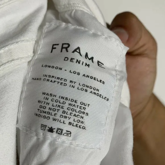 Frame Women Denim‎ Jeans Size 27 White Distressed L