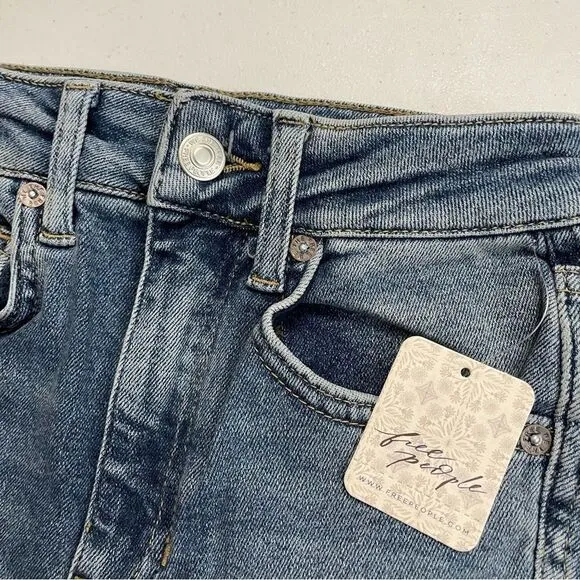 FREE PEOPLE RAW HIGH RISE SKINNY JEANS/ JEGGINGS IN SIERRA WASH SIZE 24 NEW!