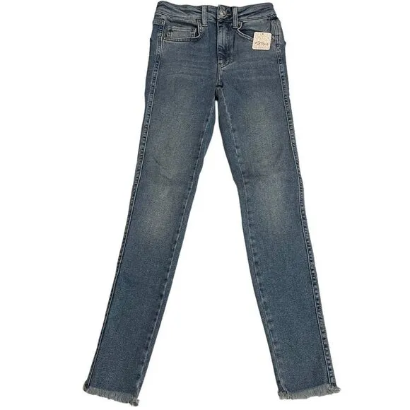 FREE PEOPLE RAW HIGH RISE SKINNY JEANS/ JEGGINGS IN SIERRA WASH SIZE 24 NEW!