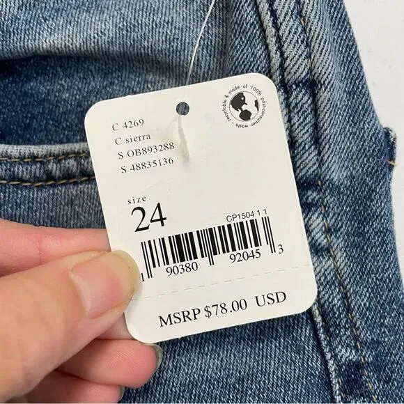 FREE PEOPLE RAW HIGH RISE SKINNY JEANS/ JEGGINGS IN SIERRA WASH SIZE 24 NEW!