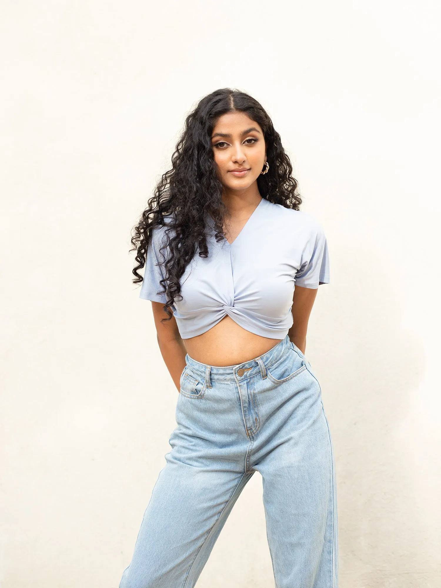 Front Twisted Satin Top