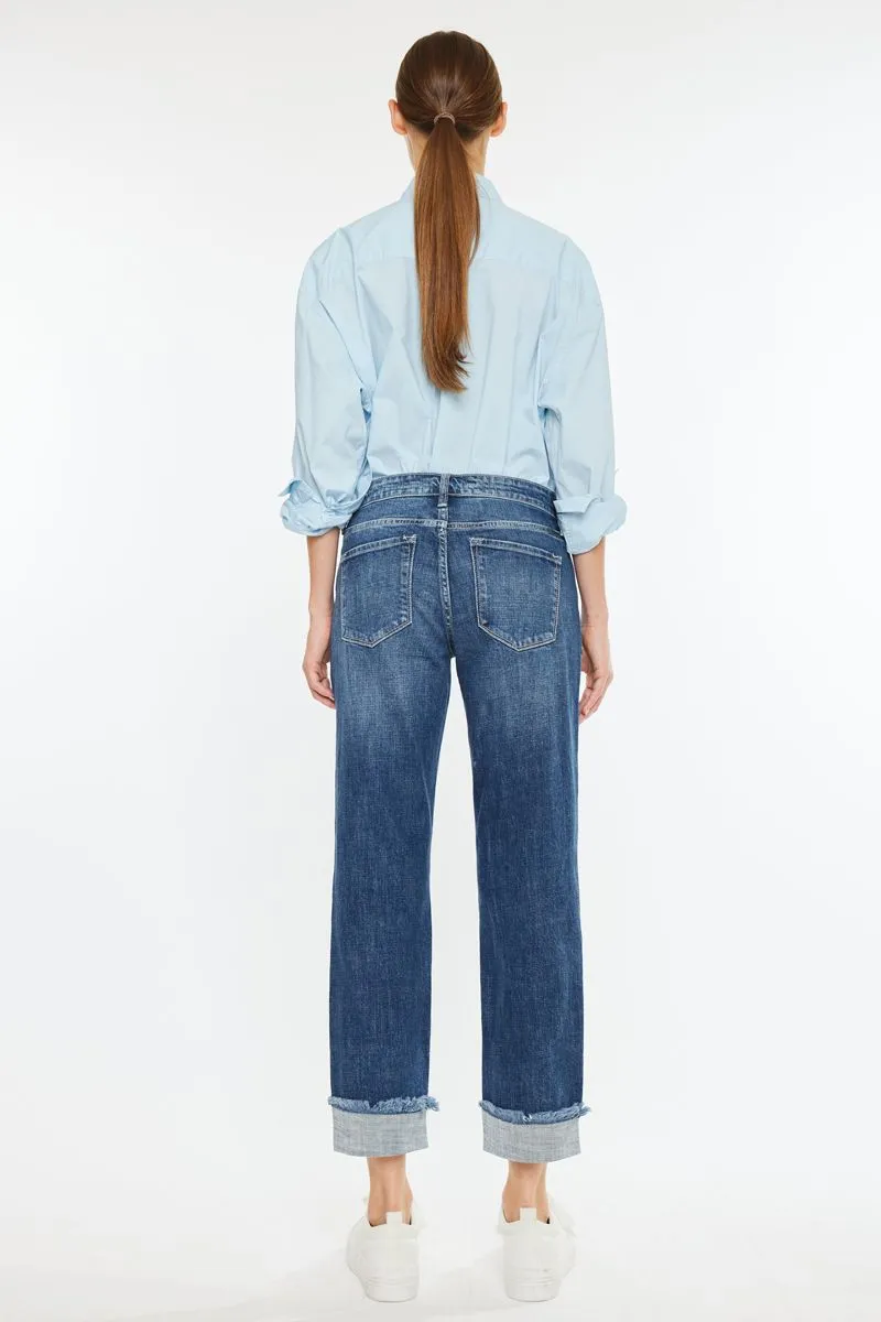 Girl Don't Do It Distressed Boyfriend Fit KanCan Jeans