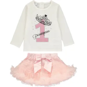 Girls Pink Tutu Skirt Outfit Set