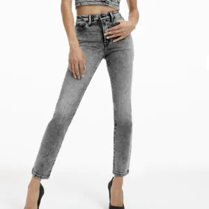 Good American black faded look slightly distress stretchy skinny jeans size 0/25