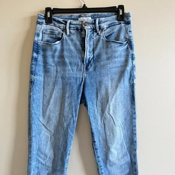 Good American Good Waist High Rise Jeans Blue 262 Light washed Size‎ 6/28 GW899T
