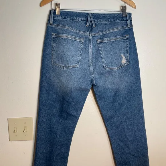 Good American Medium Wash Distressed Jeans 4/27