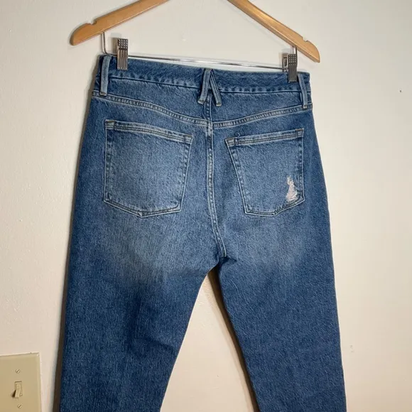 Good American Medium Wash Distressed Jeans 4/27